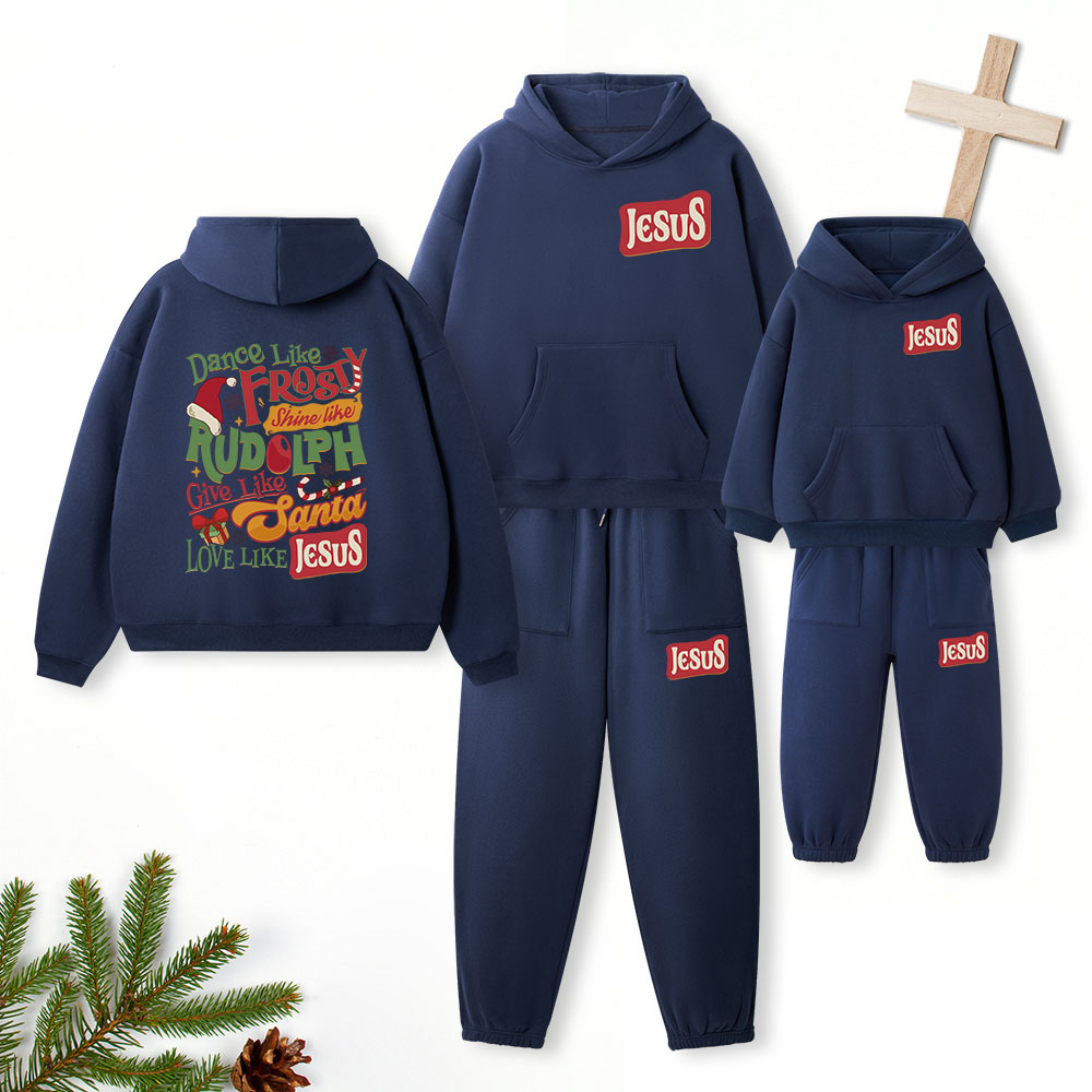 Love Like Jesus Christian Premium Matching Fleece Hoodie Set