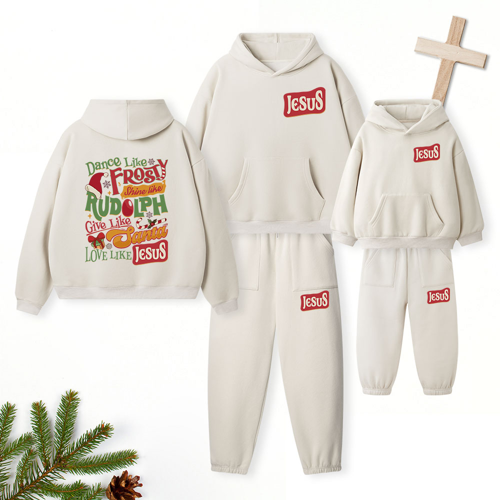 Love Like Jesus Christian Premium Matching Fleece Hoodie Set