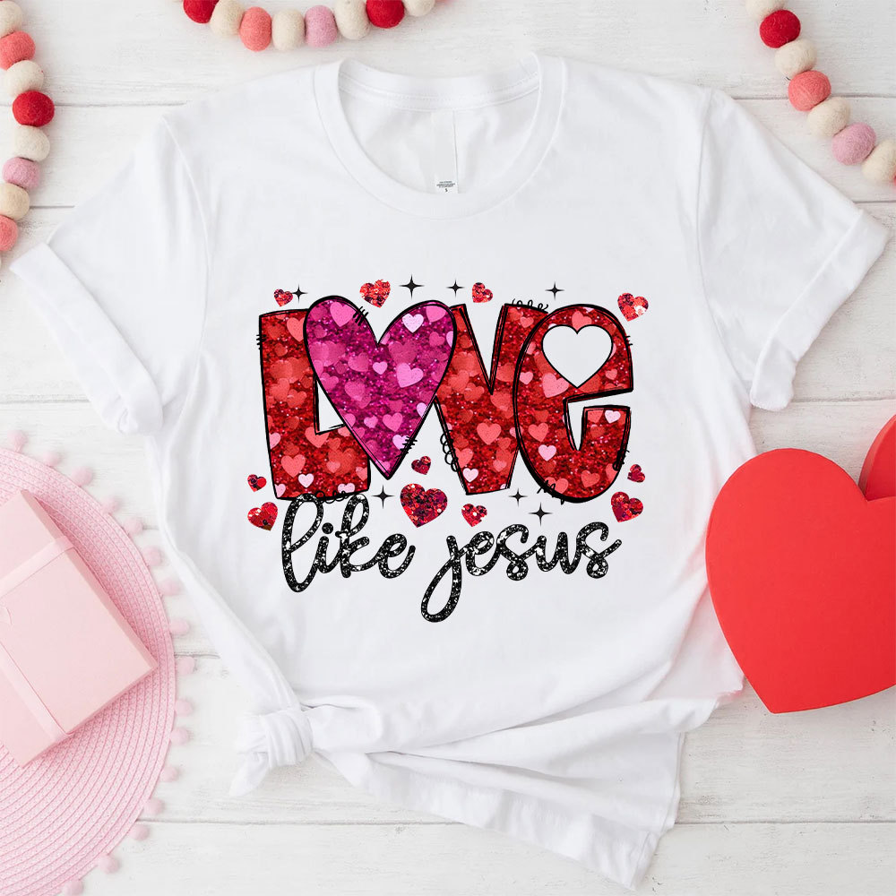 Love Like Jesus Christian Glitter T-Shirt