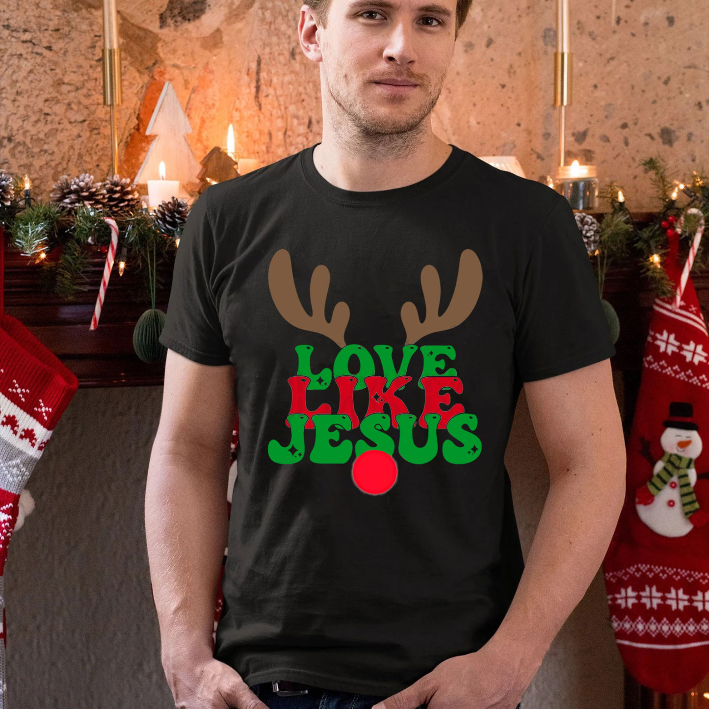 Love Like Jesus Christian Christmas T-Shirt