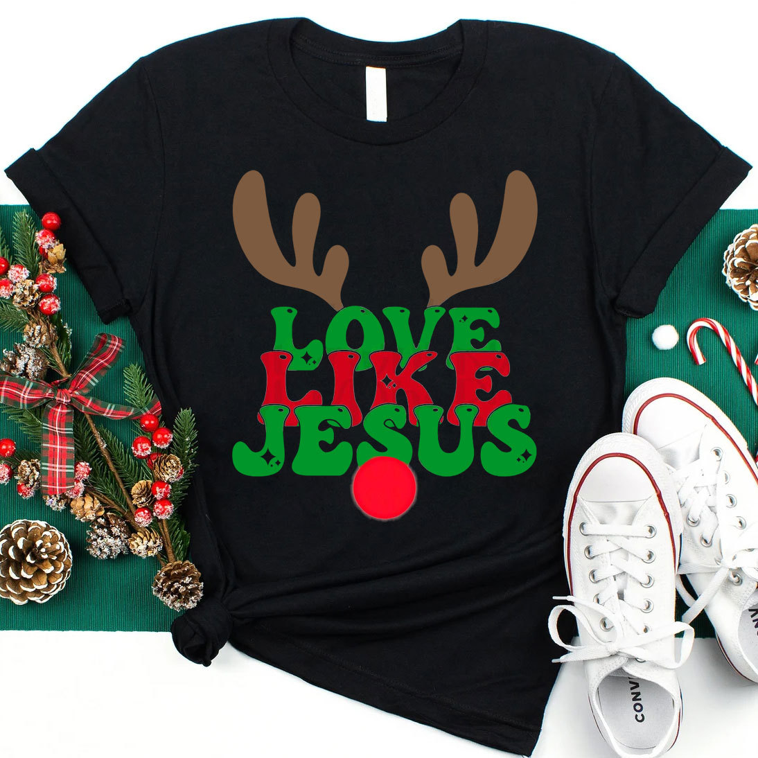 Love Like Jesus Christian Christmas T-Shirt