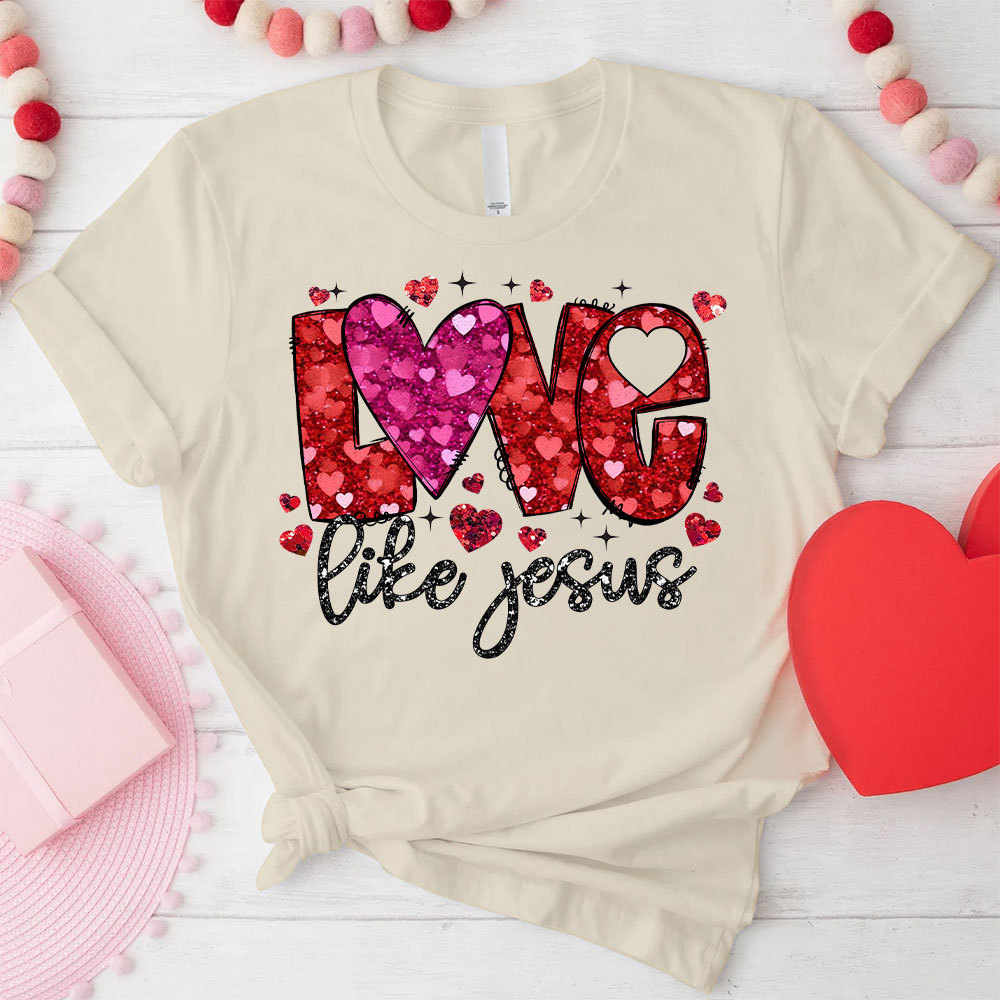 Love Like Jesus Christian Glitter T-Shirt