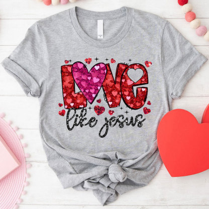 Love Like Jesus Christian Glitter T-Shirt