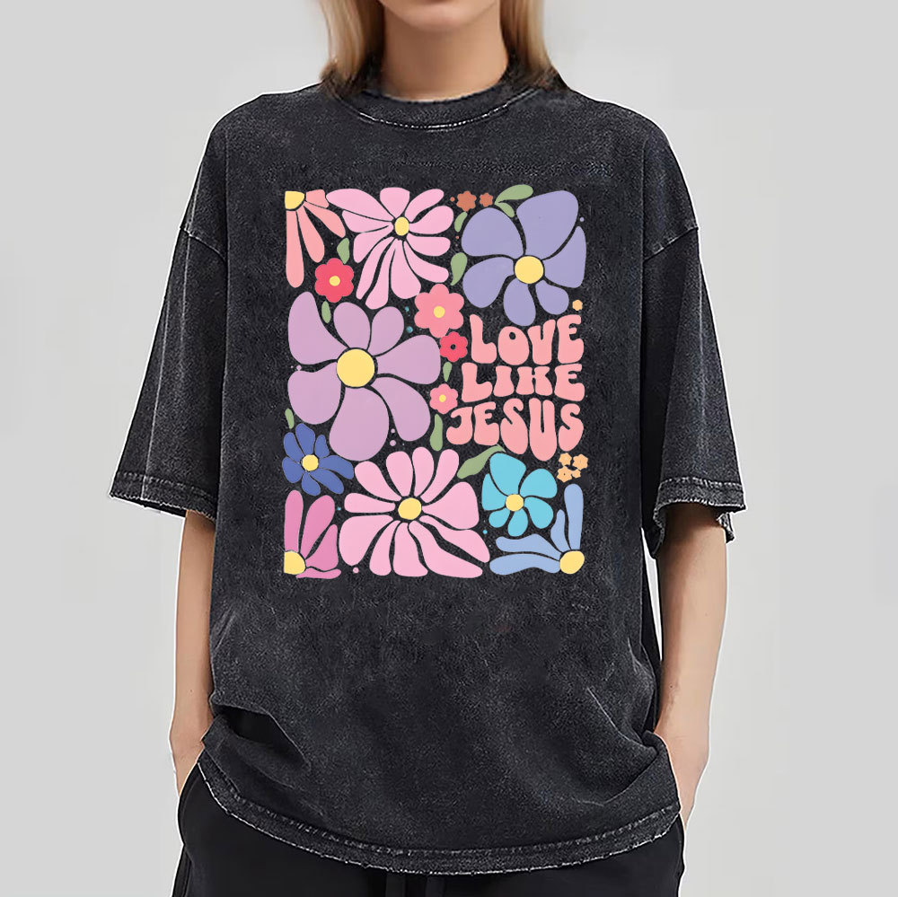 Love Like Jesus Christian Washed T-Shirt
