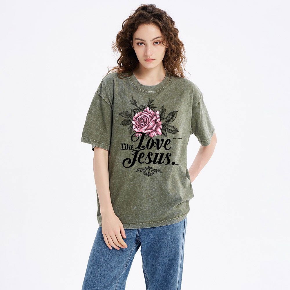 Love Like Jesus Christian Washed T-Shirt