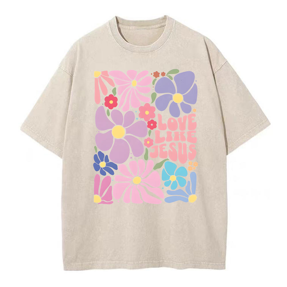 Love Like Jesus Christian Washed T-Shirt