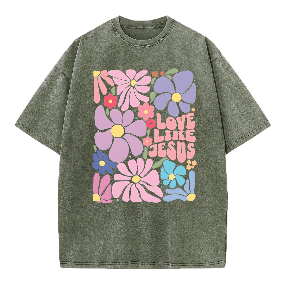 Love Like Jesus Christian Washed T-Shirt