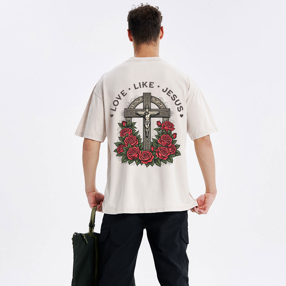 Love Like Jesus Christian Washed T-Shirt