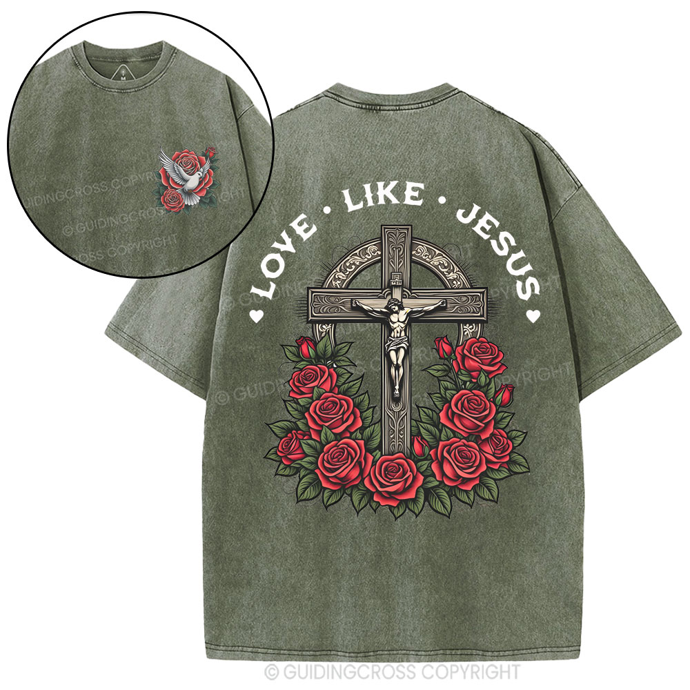 Love Like Jesus Christian Washed T-Shirt