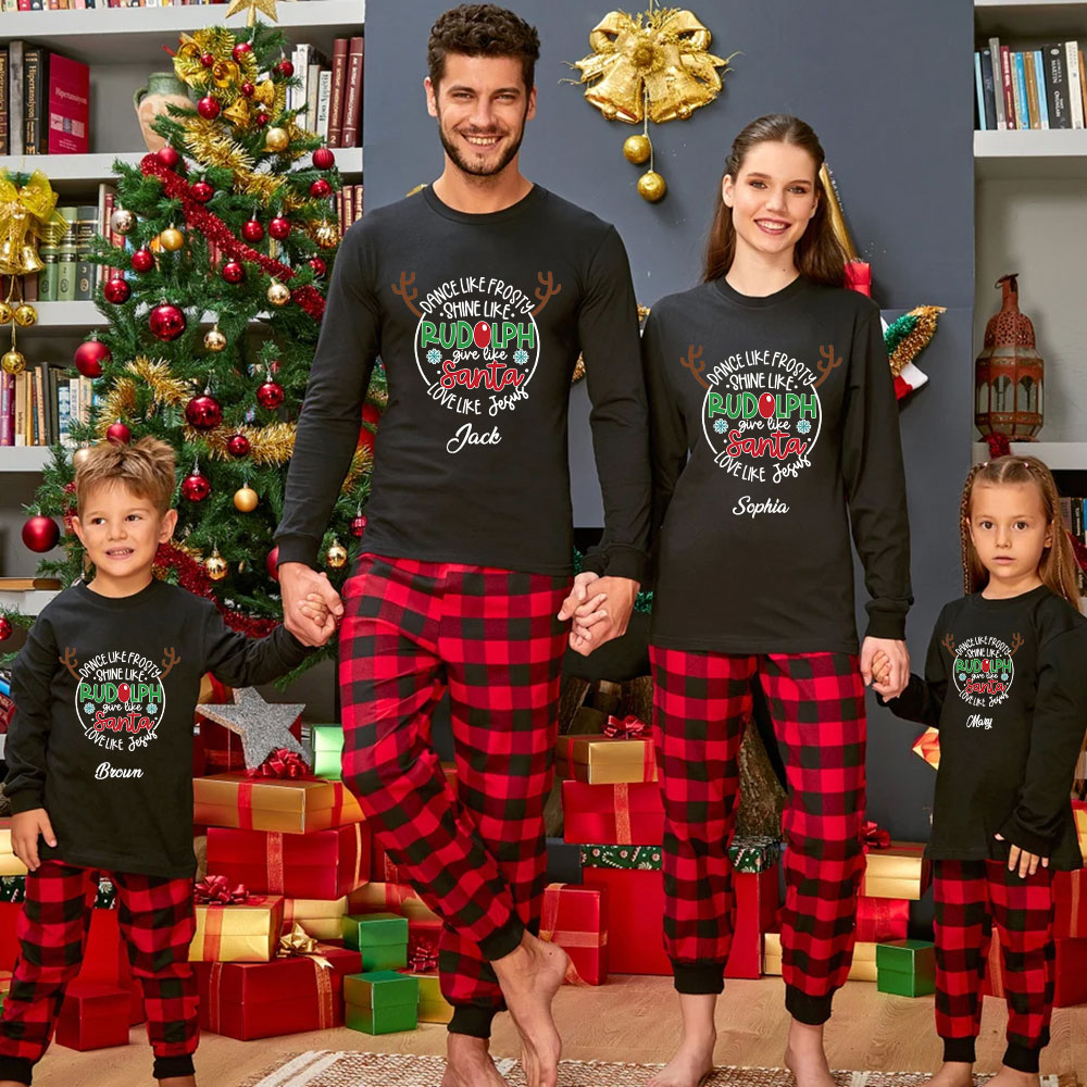 Personalized Love Like Jesus Christmas Family Matching Long Sleeve Shirts