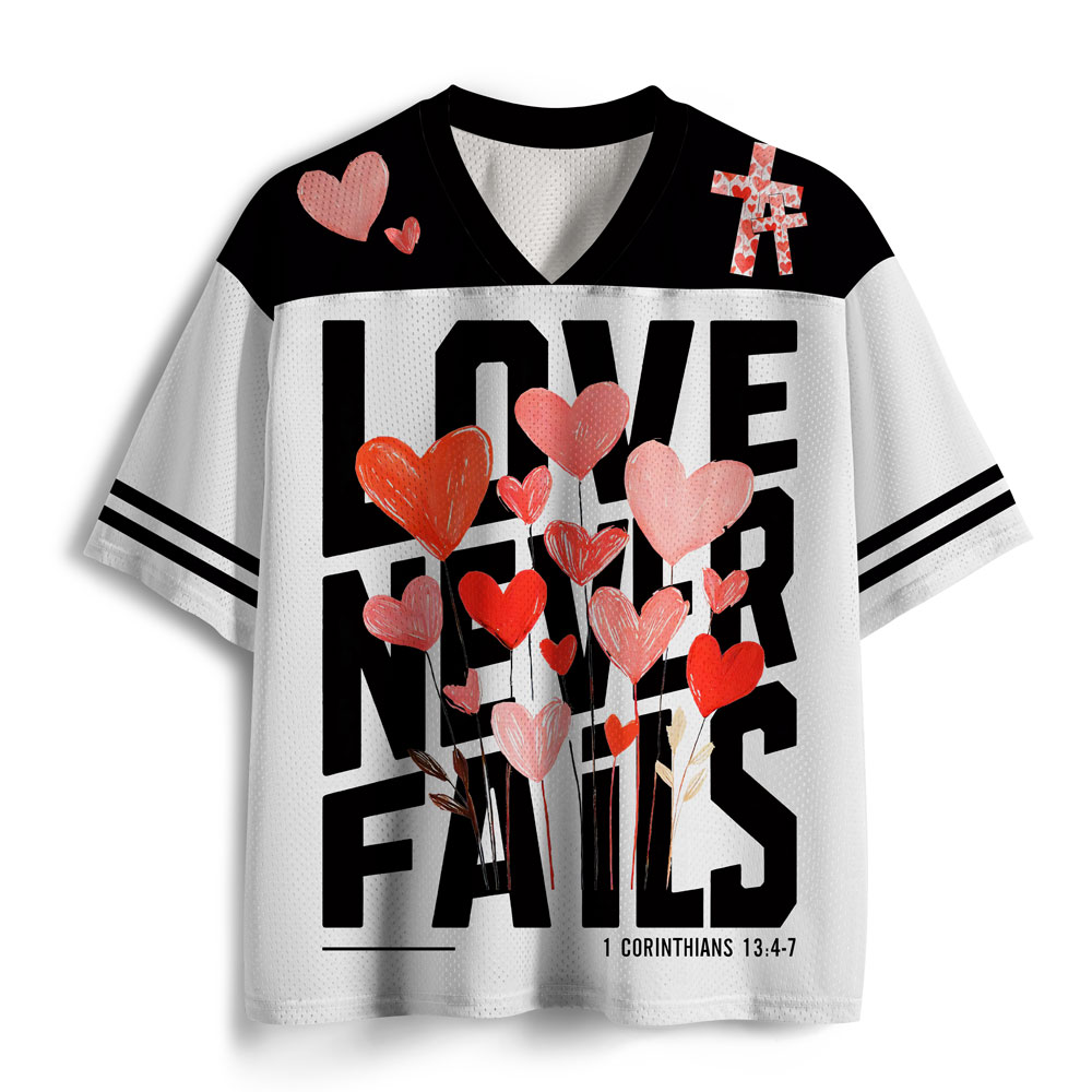 Love Never Fails Christian Mesh Jersey