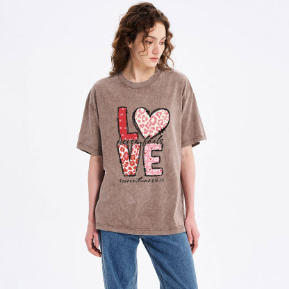 Love Never Fails Christian Washed T-Shirt