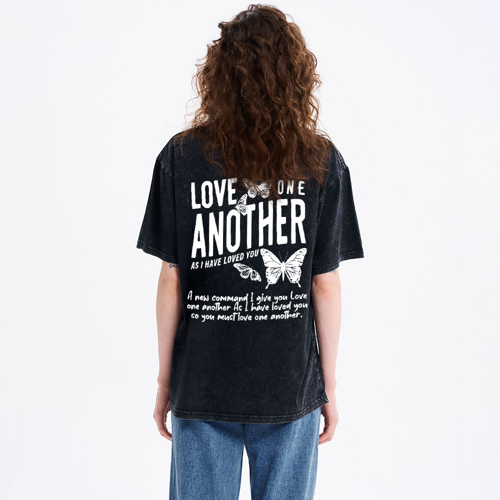 Love One Another As I Have Loved You Christian Washed T-Shirt