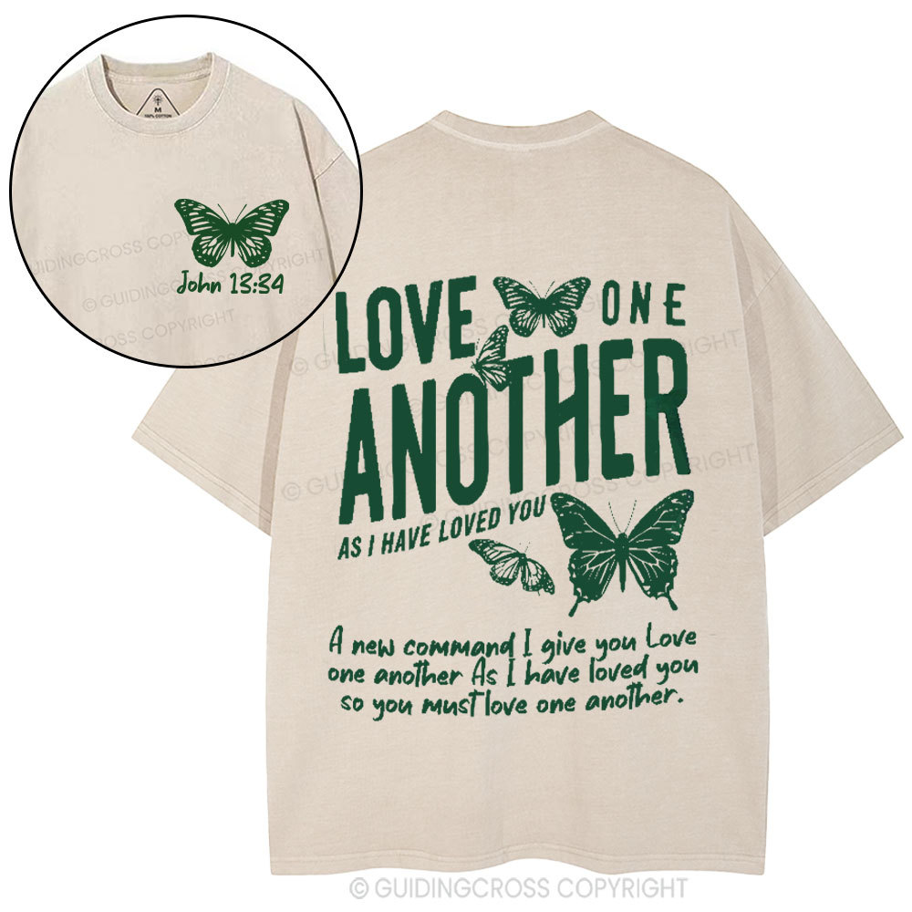 Love One Another As I Have Loved You Christian Washed T-Shirt