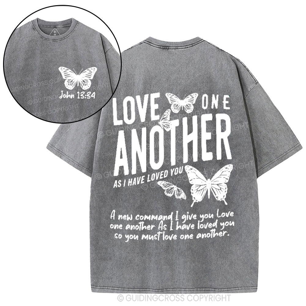 Love One Another As I Have Loved You Christian Washed T-Shirt
