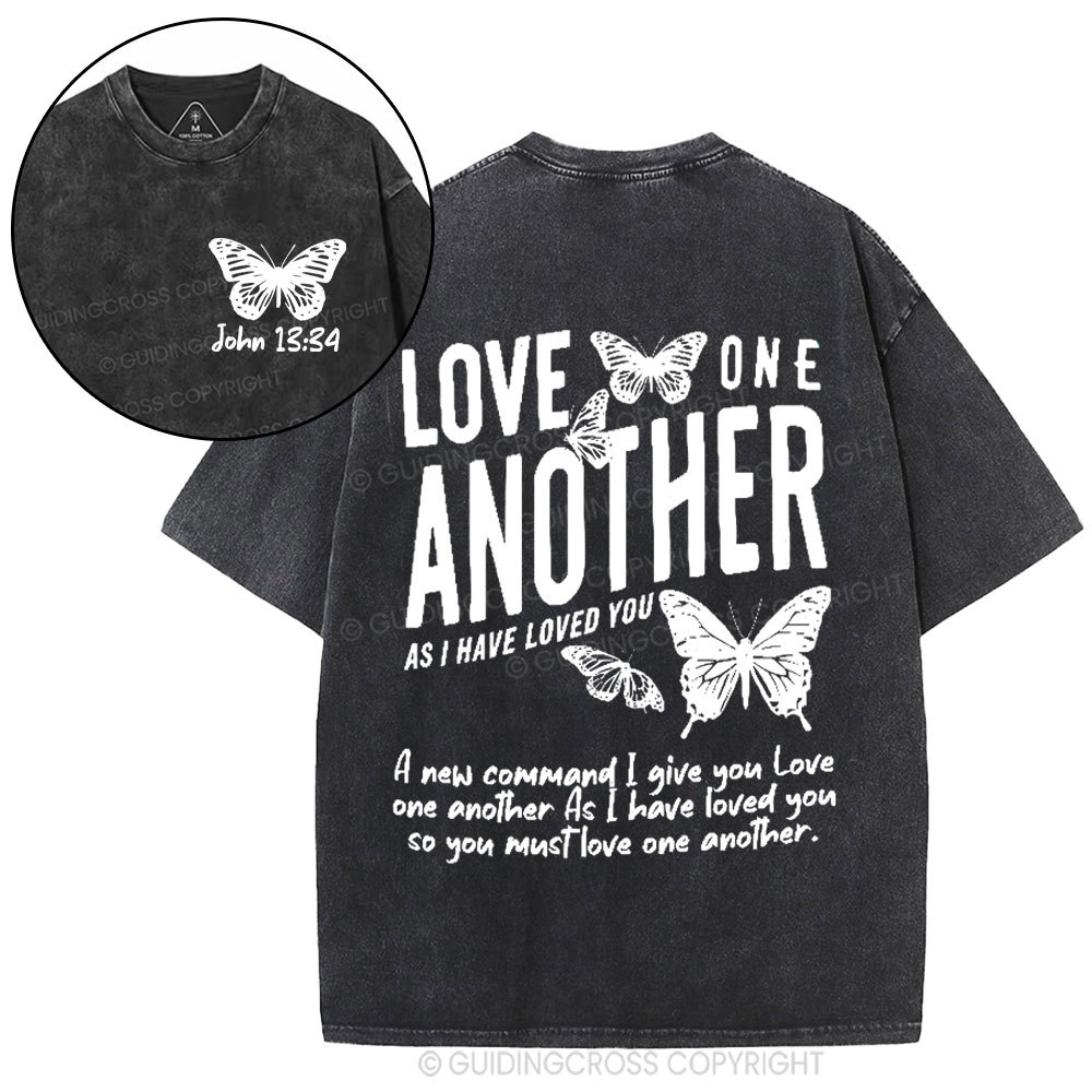 Love One Another As I Have Loved You Christian Washed T-Shirt