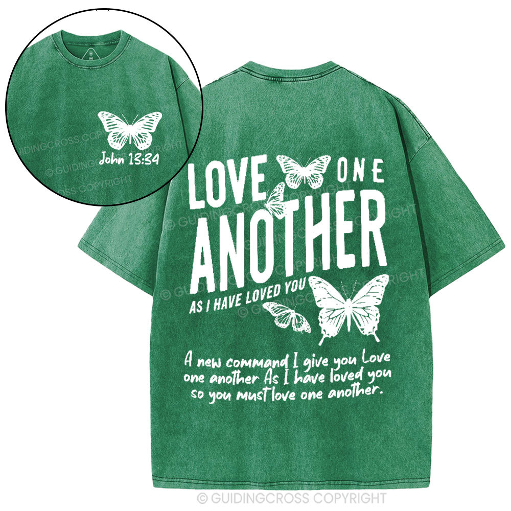 Love One Another As I Have Loved You Christian Washed T-Shirt