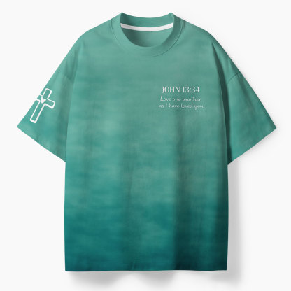 Love One Another As I Have Loved You Oversized All-Over Print Christian T-Shirt