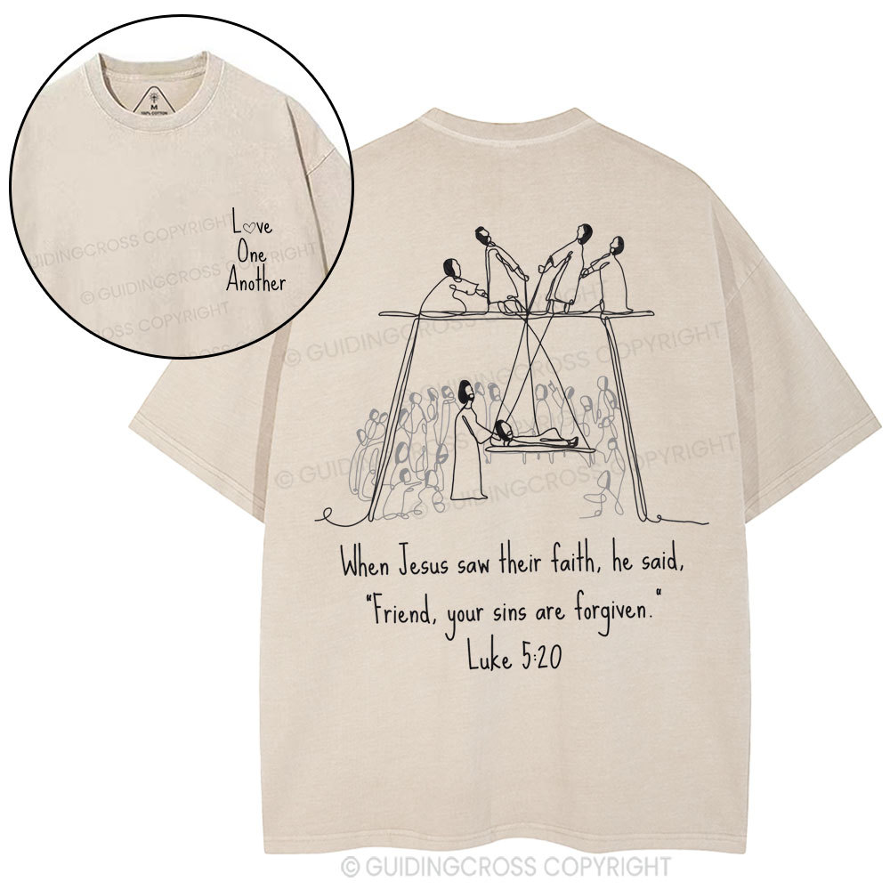 Love One Another Christian Washed T-Shirt