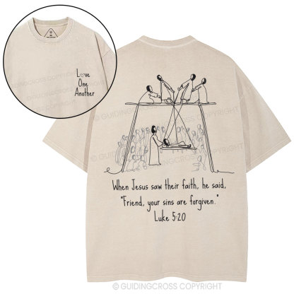 Love One Another Christian Washed T-Shirt