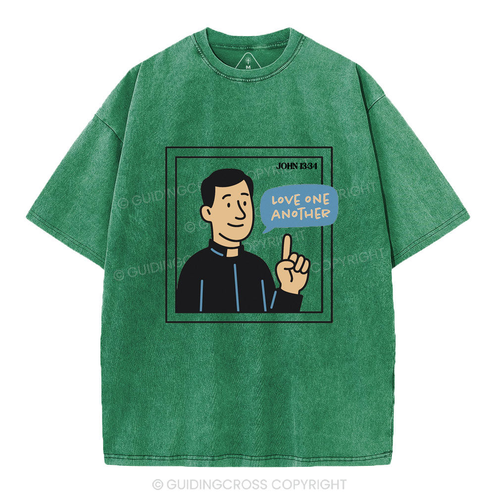 Love One Another Christian Washed T-Shirt