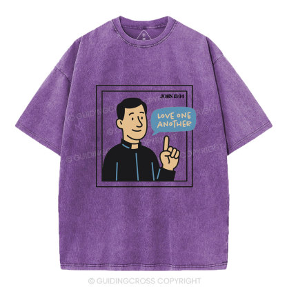 Love One Another Christian Washed T-Shirt