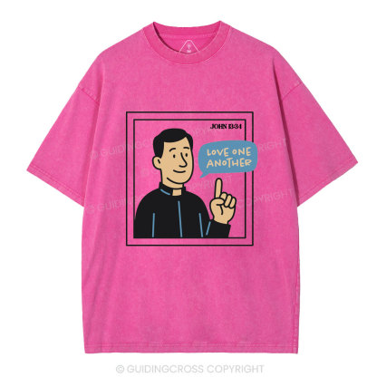 Love One Another Christian Washed T-Shirt