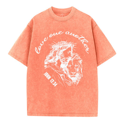 Love One Another Christian Washed T-Shirt