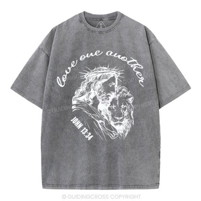 Love One Another Christian Washed T-Shirt