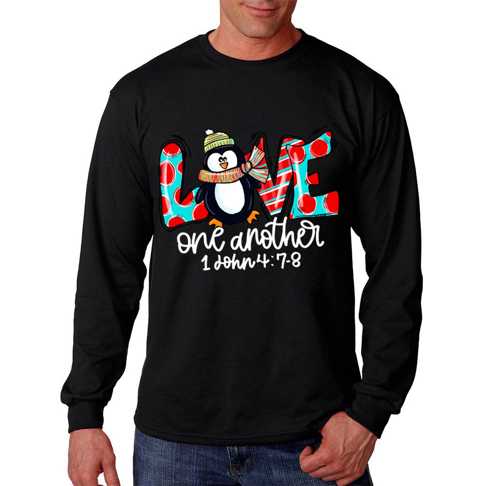 Love One Another Penguin Christian Long Sleeve Tee