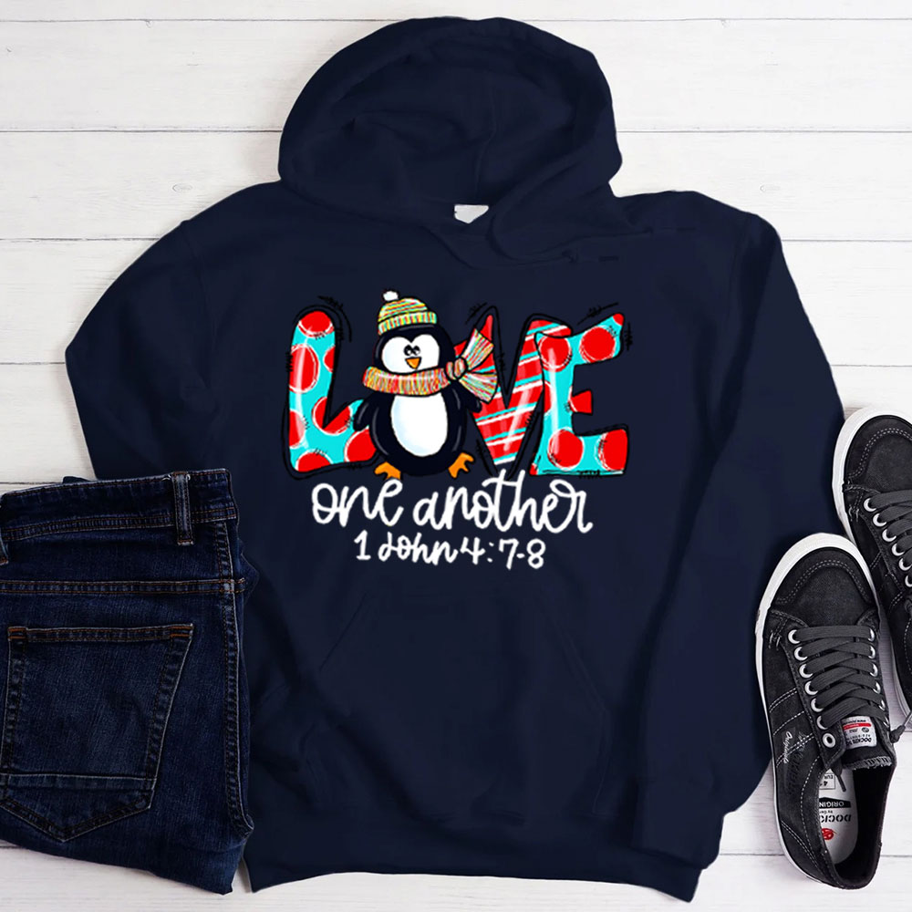Love One Another Penguin Christmas Hoodie