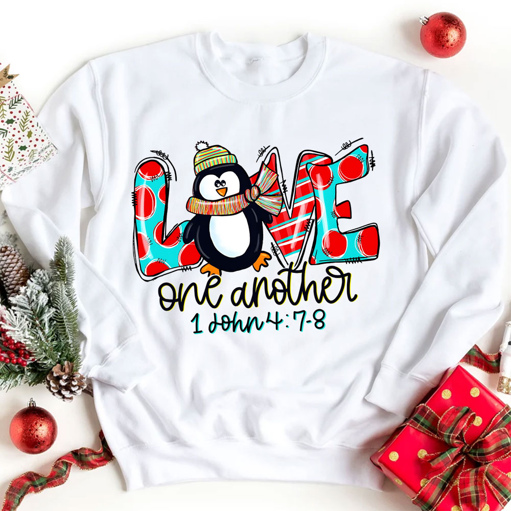 Love One Another Penguin Christmas Sweatshirt