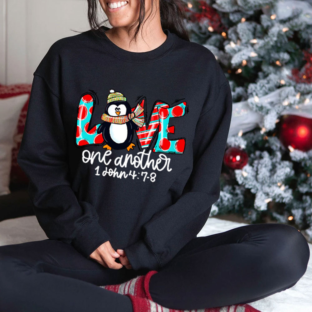 Love One Another Penguin Christmas Sweatshirt