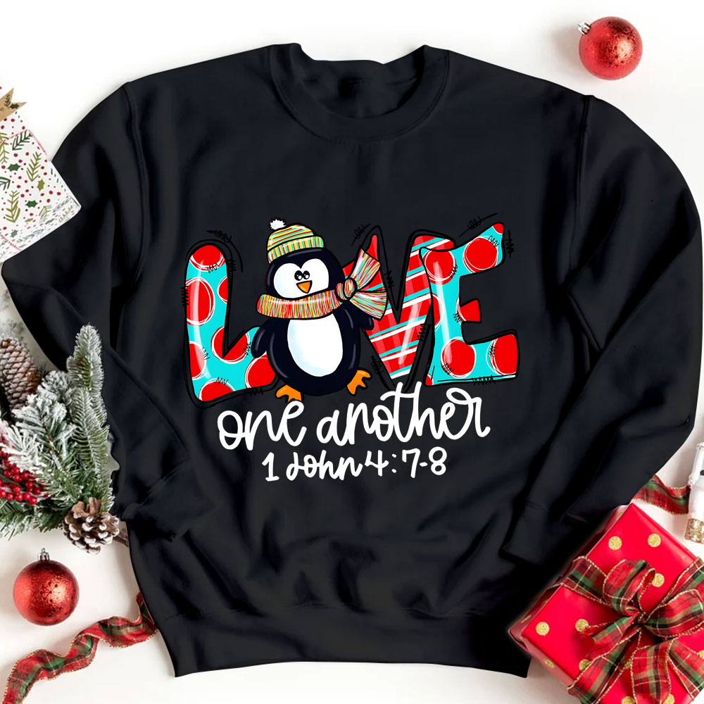 Love One Another Penguin Christmas Sweatshirt