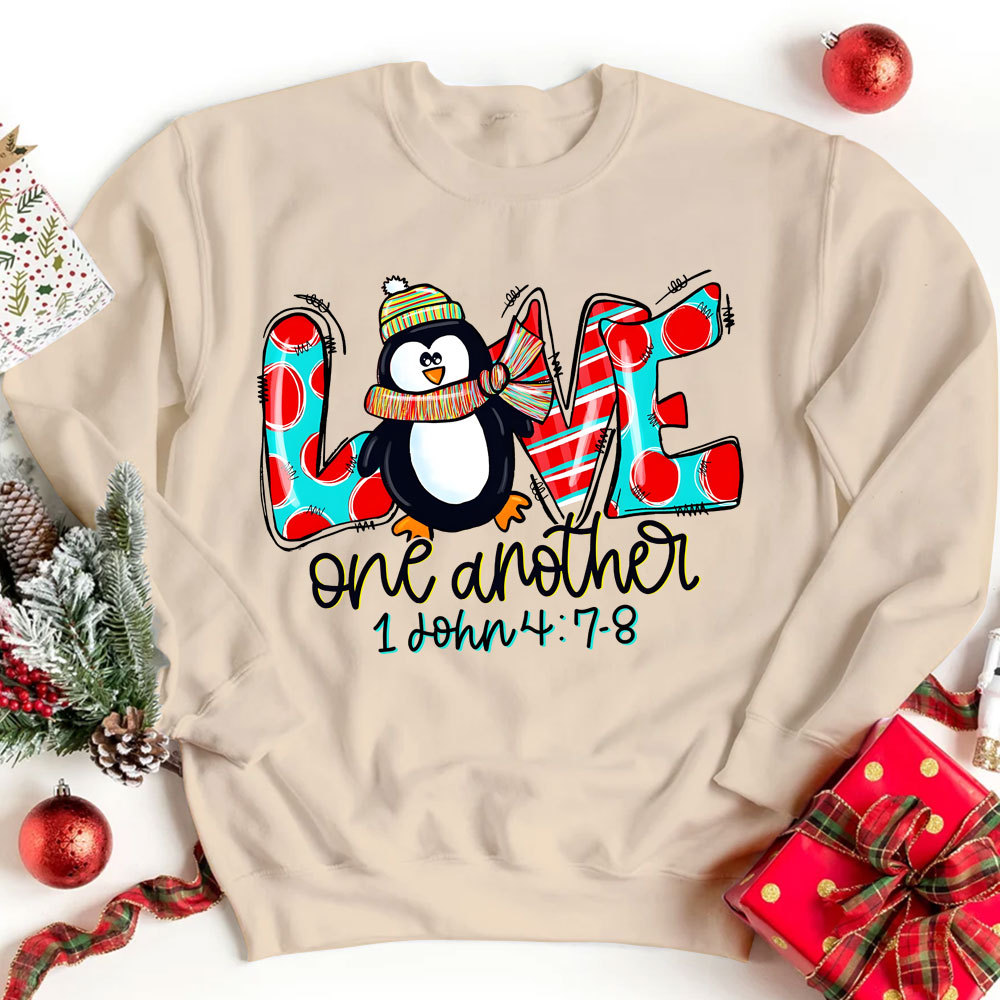 Love One Another Penguin Christmas Sweatshirt