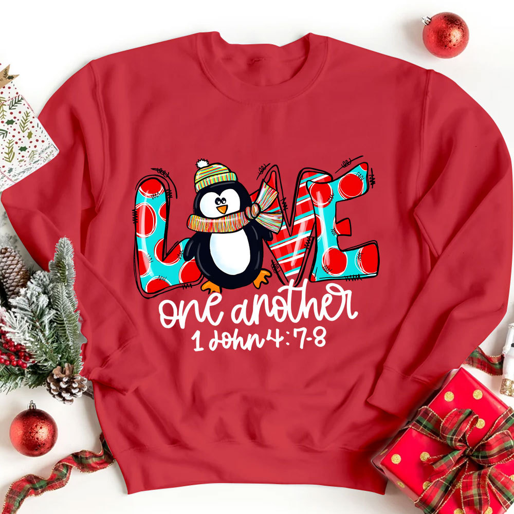 Love One Another Penguin Christmas Sweatshirt