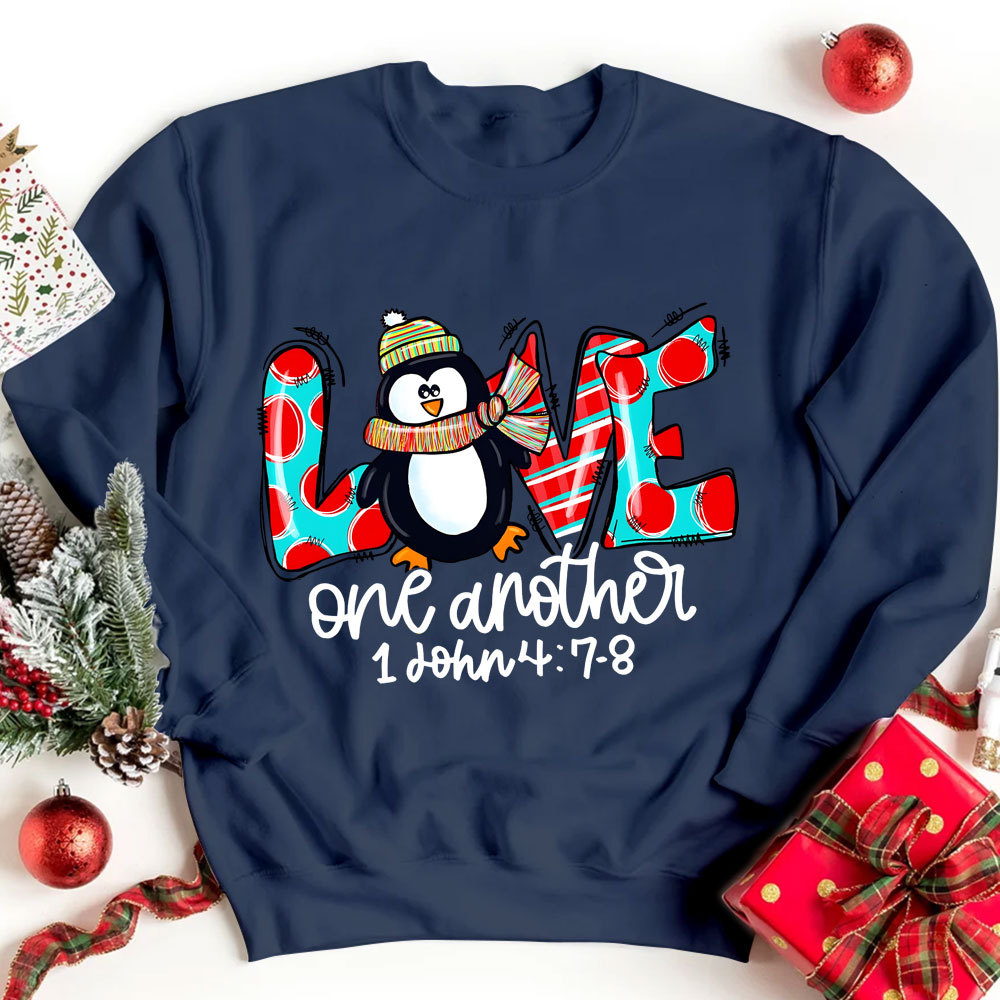 Love One Another Penguin Christmas Sweatshirt