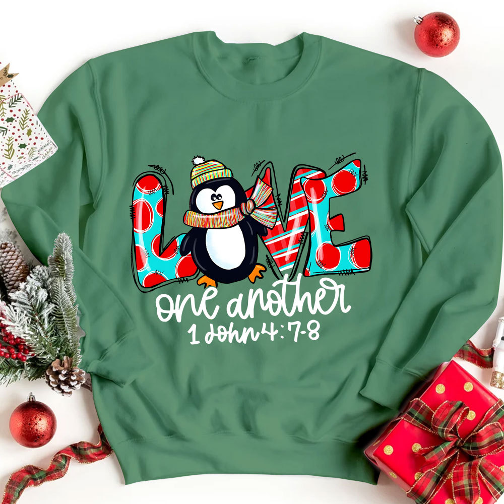 Love One Another Penguin Christmas Sweatshirt