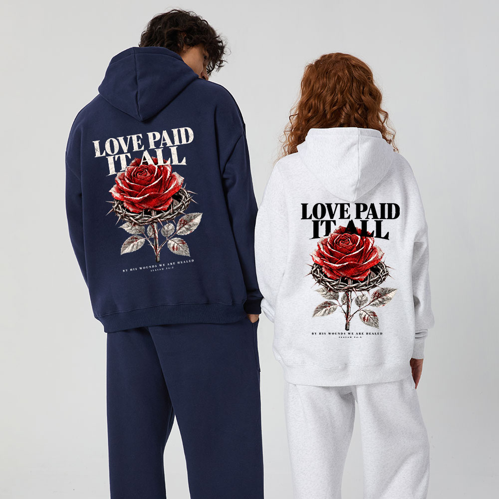 Love Paid It All Premium Fleece Hoodie Set 