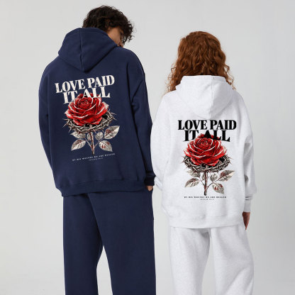 Love Paid It All Premium Fleece Hoodie Set 