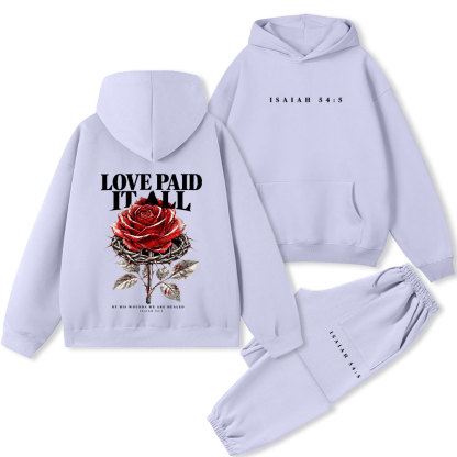 Love Paid It All Premium Fleece Hoodie Set 