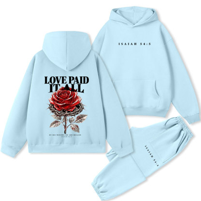 Love Paid It All Premium Fleece Hoodie Set 