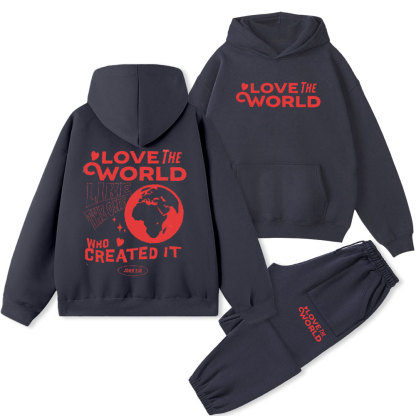 Love The World Christian Fleece Hoodie Set