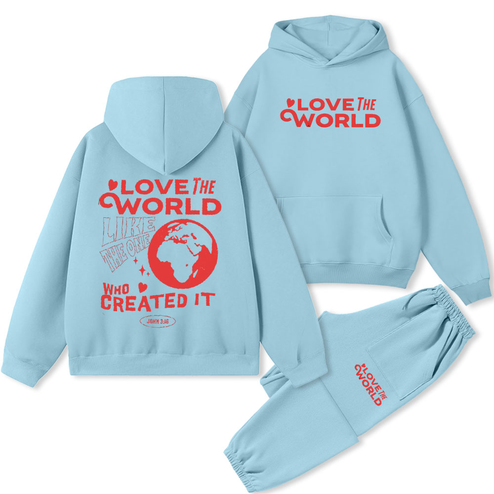 Love The World Christian Fleece Hoodie Set