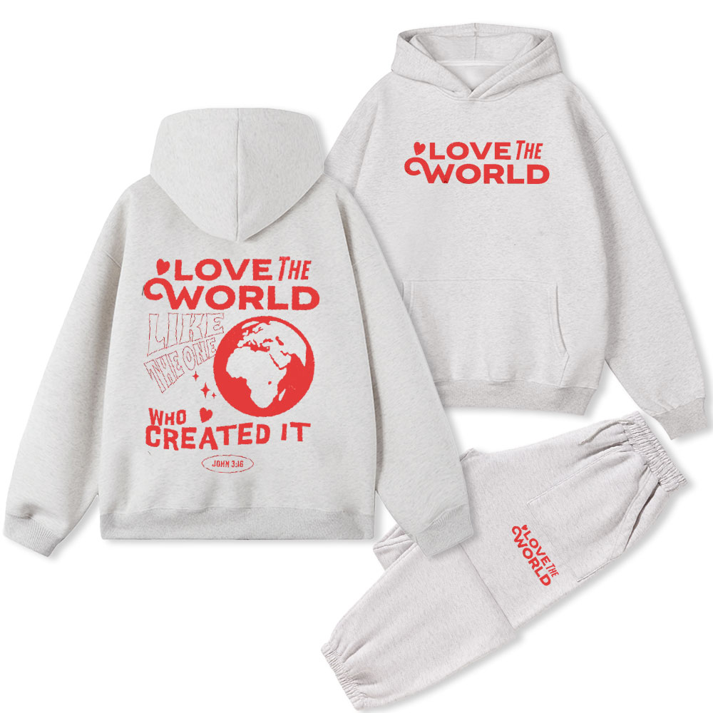 Love The World Christian Fleece Hoodie Set