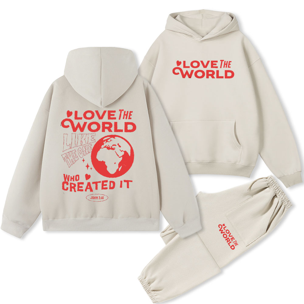 Love The World Christian Fleece Hoodie Set