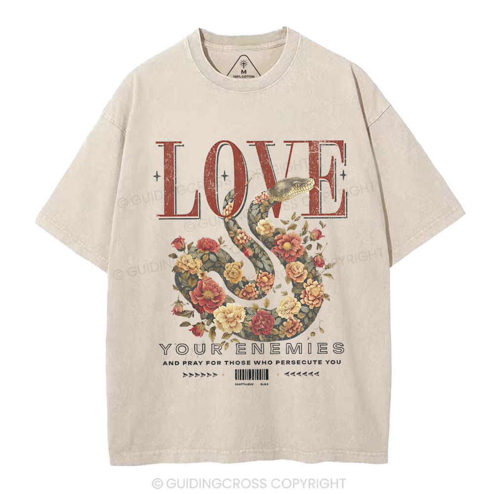 Love Your Enemies Christian Washed T-Shirt