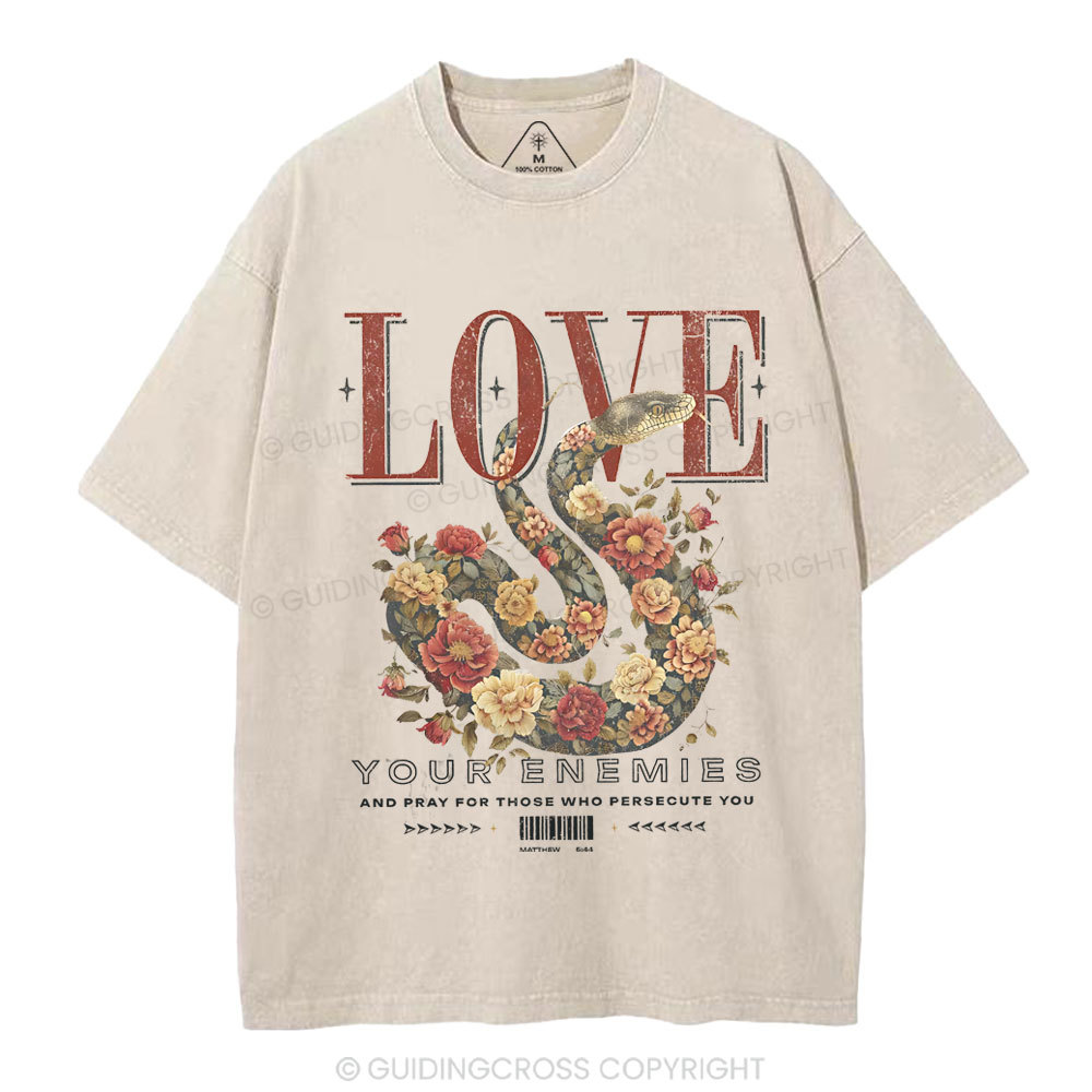 Love Your Enemies Christian Washed T-Shirt