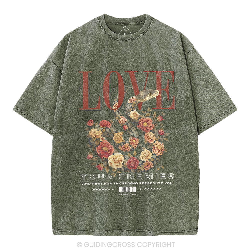Love Your Enemies Christian Washed T-Shirt