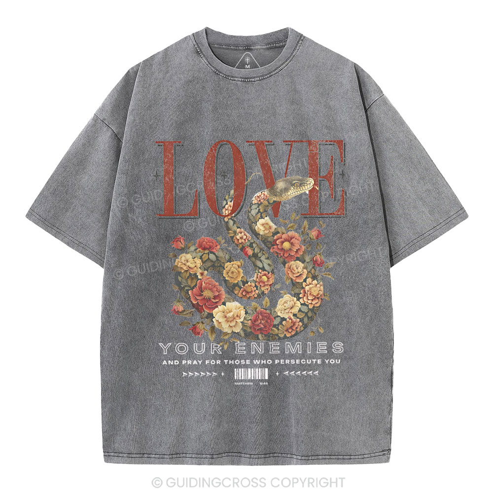 Love Your Enemies Christian Washed T-Shirt